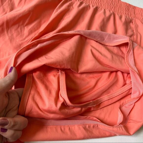 ATHLETA Plus Size Mesh Racer Run 4” Island Coral Breathable Short - Picture 5 of 12